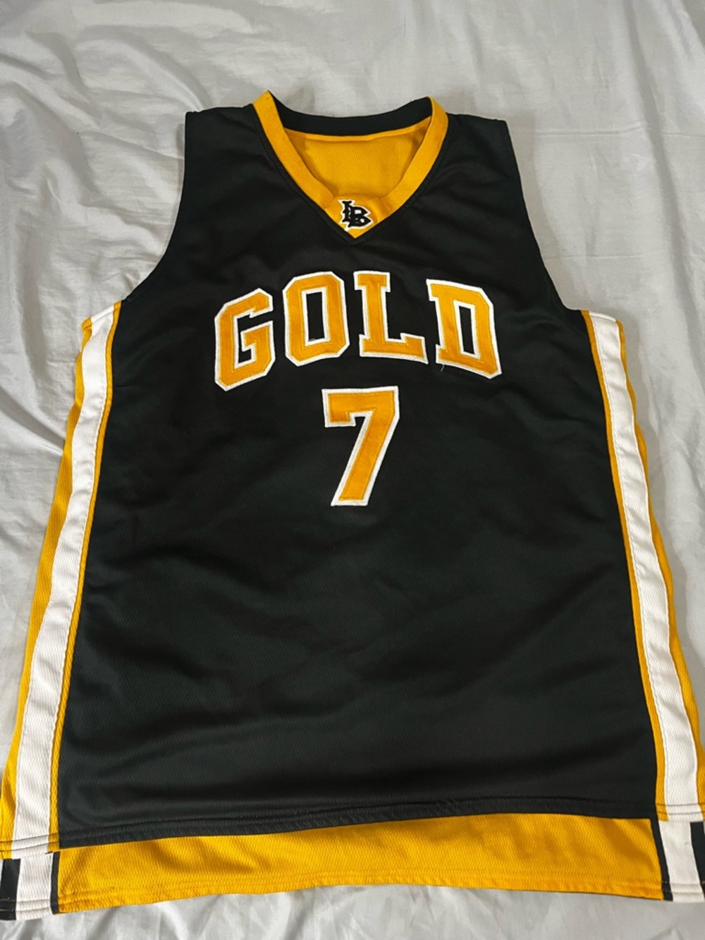 Gold 7 Men's Basketball Jersey - Black & Yellow